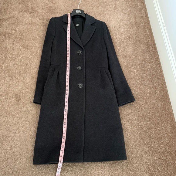 Elegant Cinzia Rocca Charcoal Grey Long Dress Coat, Overcoat Size 4 - Picture 6 of 15